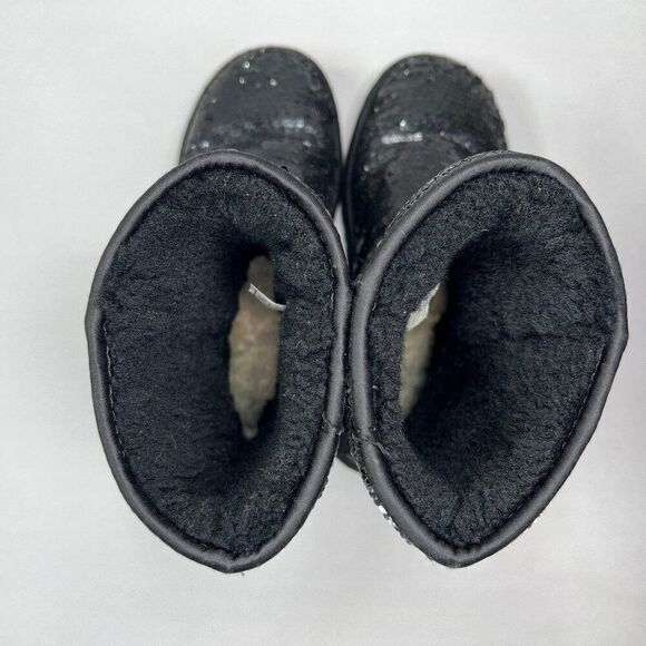 UGG Women's Size 6 Classic Short Black Sequin Winter Boots - Picture 9 of 12